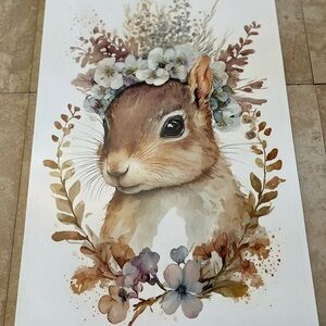 Floral Squirrel Art Print
